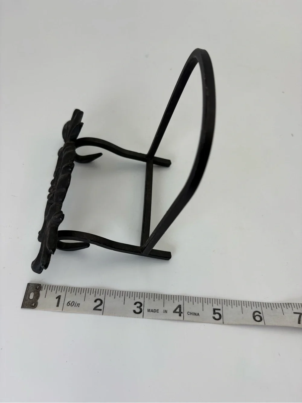 Decorative Black Cast Iron Easel  with Ornate Scroll Design